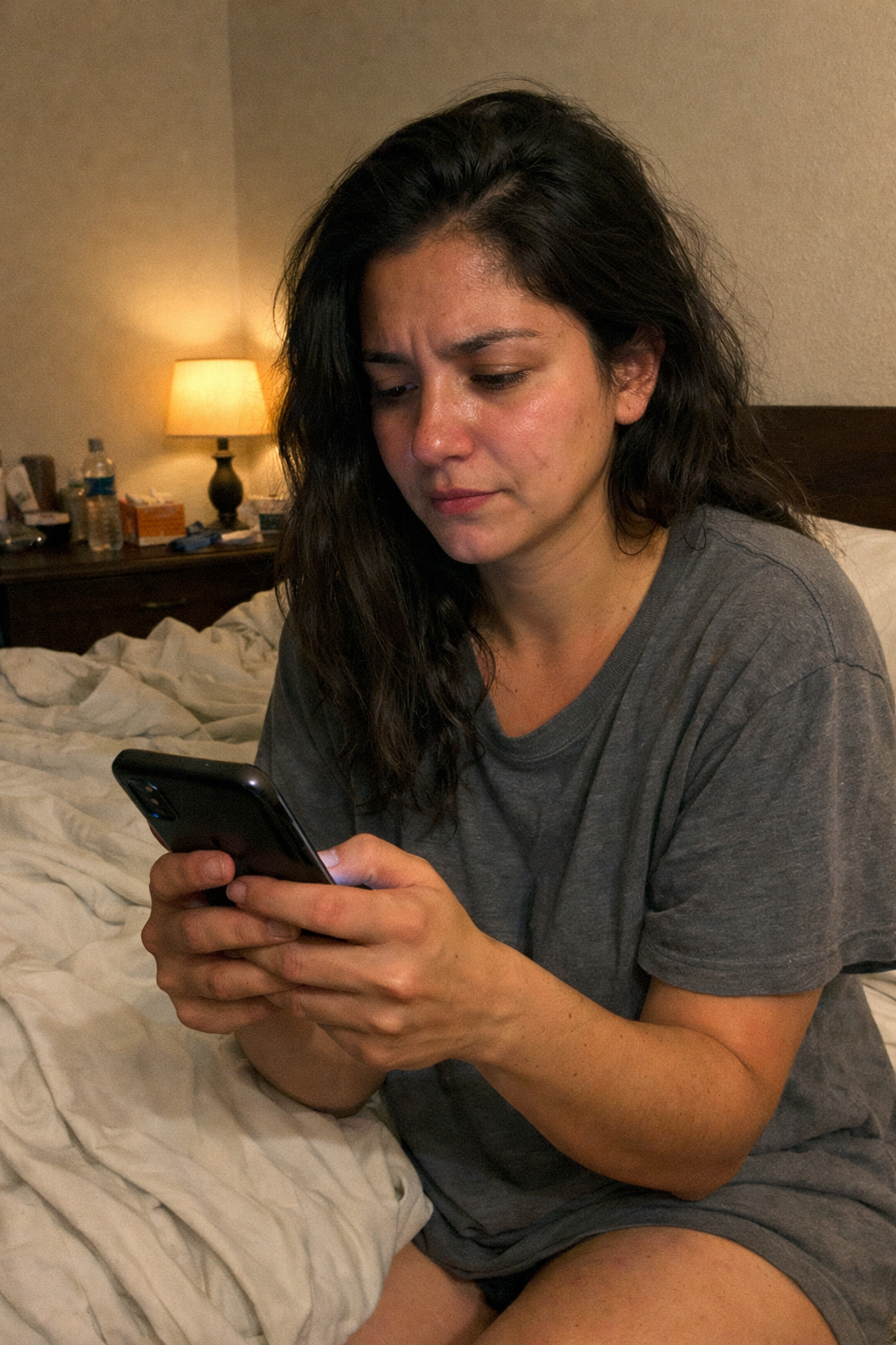 Mulher confiante recebendo mensagem